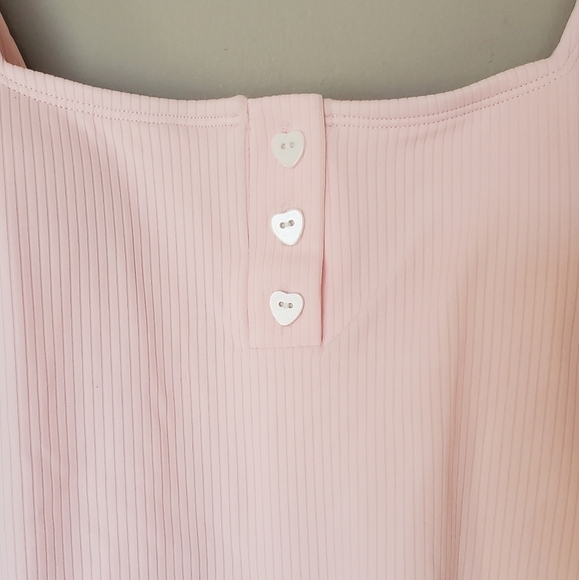 Pink Ribbed Women's Swimsuit - Picture 7 of 9